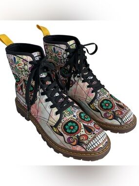 Unbranded Dia de Los Muertos Skull Festival Combat Boots Women's 10 / Men’s 8.5